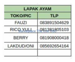 Lapak Daging Ayam Pasar Intermoda BSD